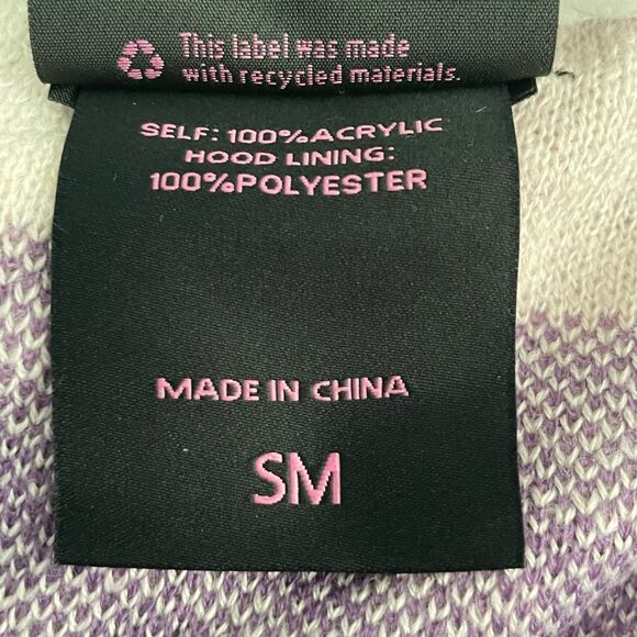 Sanrio Hello Kitty My Melody & Kuromi Cardigan Sweater Purple White Knit Sherpa - Picture 5 of 9